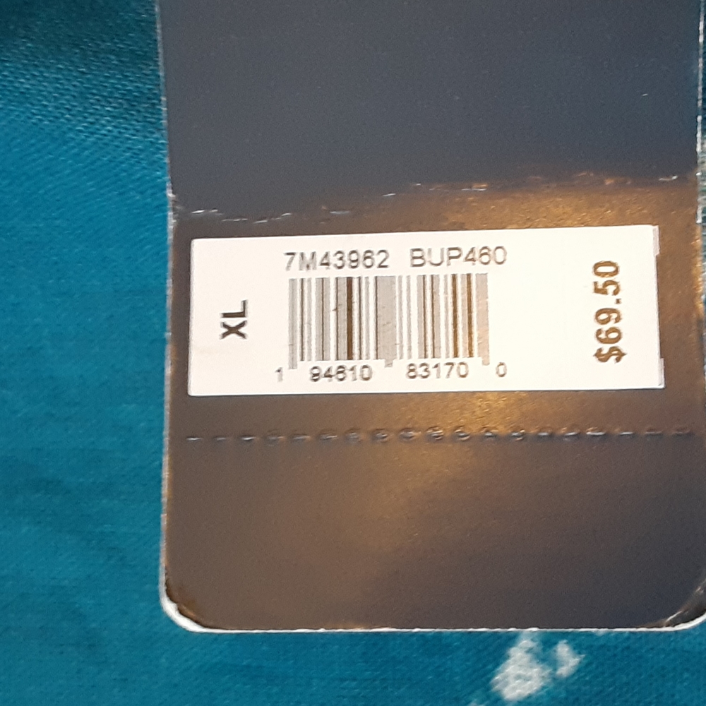 LUCKY BRAND BLUE AND WHITE BUTTON DOWN FRONT SHIRT, XL - Picture 5 of 10